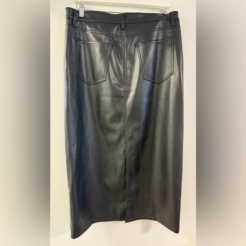 Ann Taylor Black Faux Leather Pencil Skirt size 12 - Picture 3 of 6